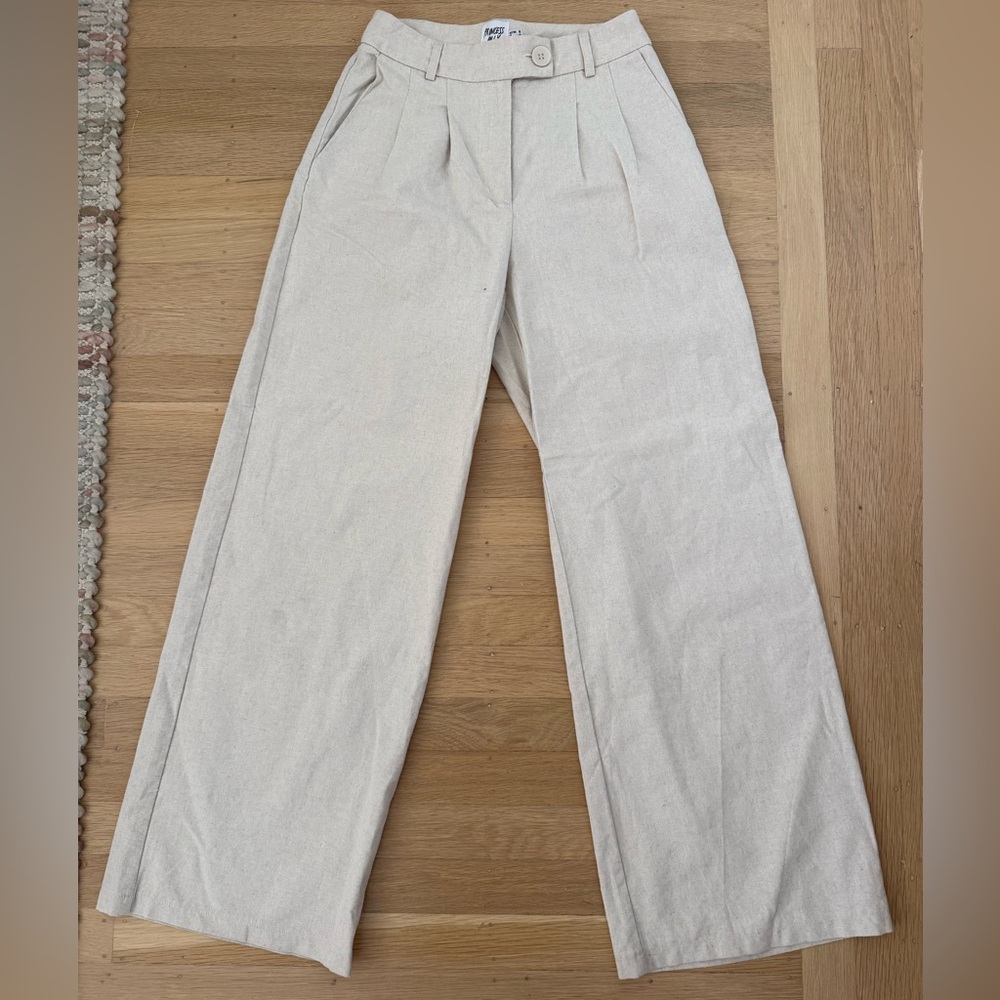 Princess Polly beige linen trousers